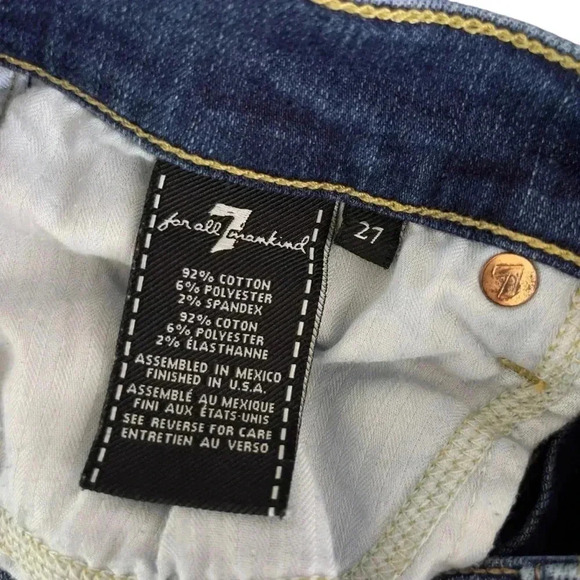7 for All Mankind The Skinny with Floral Patchwork Jeans Stretch Denim Size 27 - Picture 13 of 13
